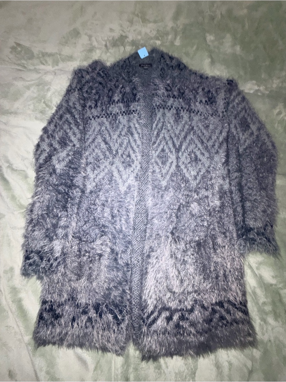 Eddie Bauer Fuzzy Open-Front Cardigan - Gray
